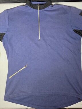 Zoic Cycling Jersey XL Purple Black Half Zip MTB Bike Shirt Made USA Y2K